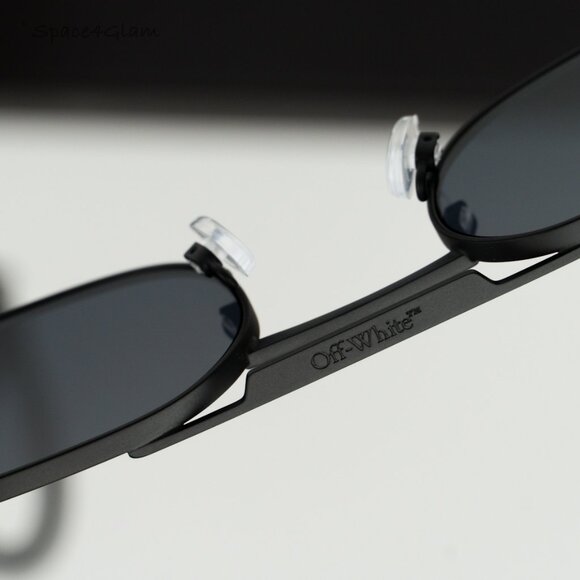 Off-White Women Sunglasses Black Grey Oval OERI123 VAIDEN 1007 NEW AUTHENTIС